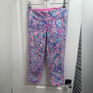 Lilly Pulitzer Pink and Blue Leggings Vibrant Athletic Wear